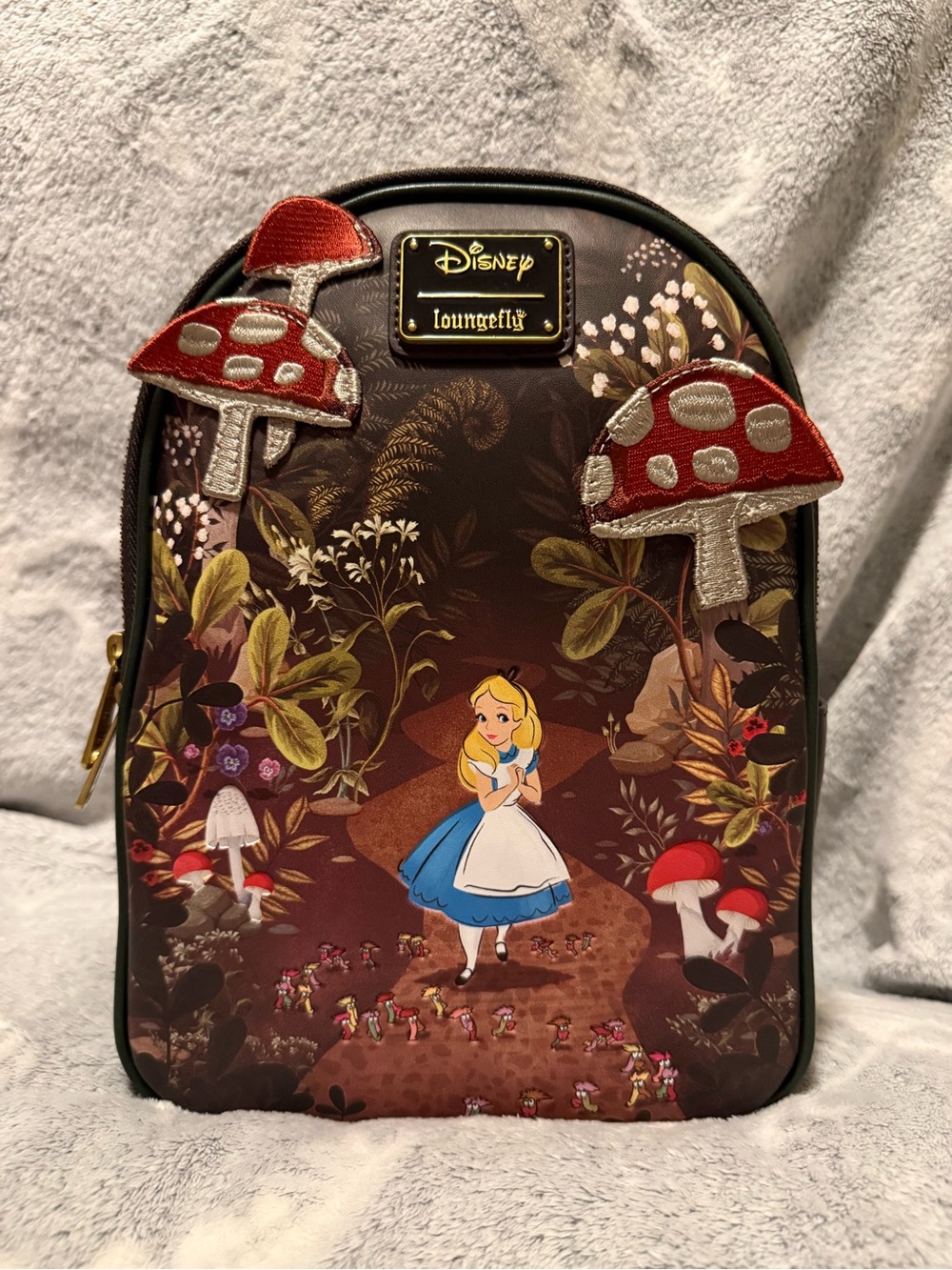 Disney x Loungefly Alice in Wonderland Brown Mini Backpack